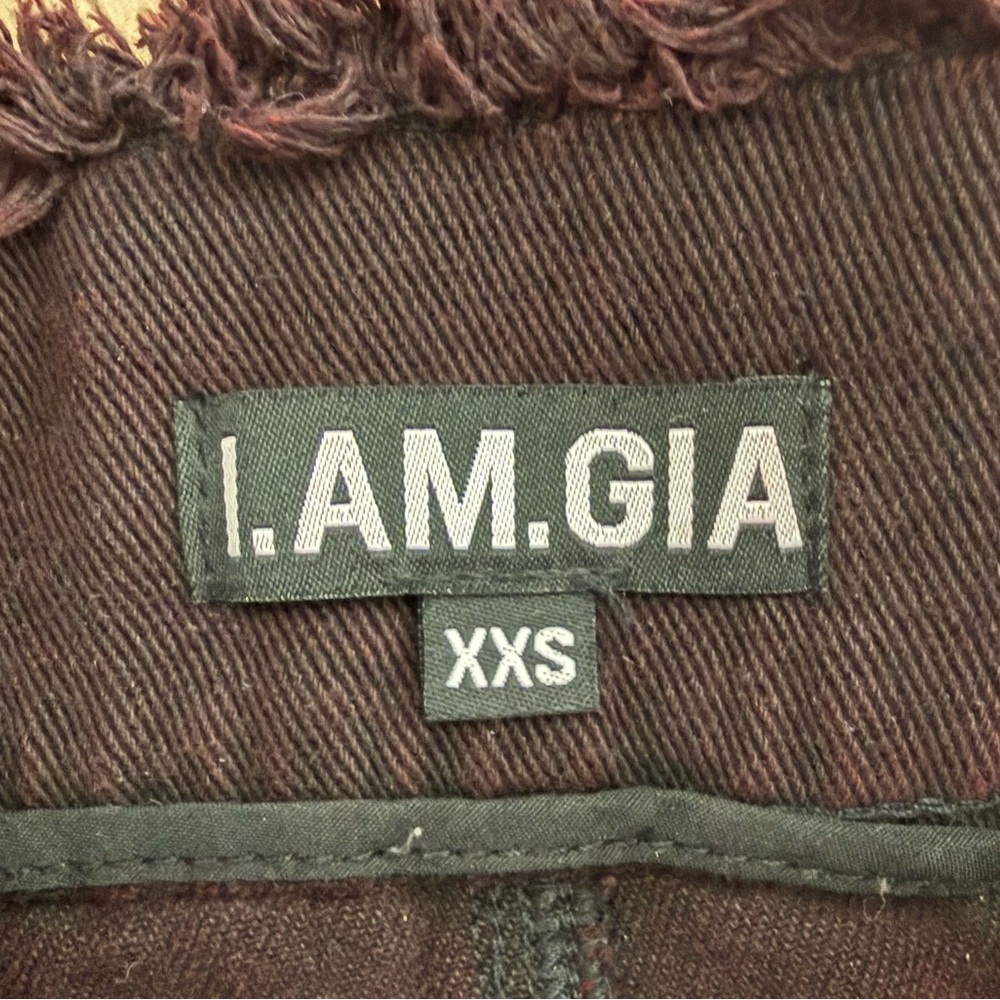 I.AM.GIA Skylar Burgundy Micro Mini Skirt Raw Hem Low Rise XXS 100% Cotton - Picture 5 of 11